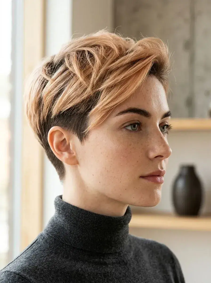 Kobber pixie med undercut