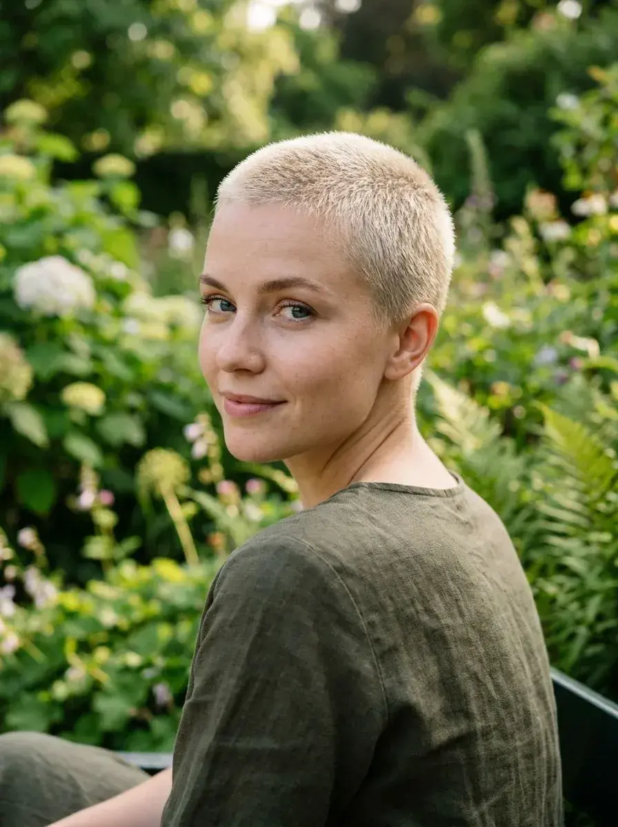 Kort buzz cut platina
