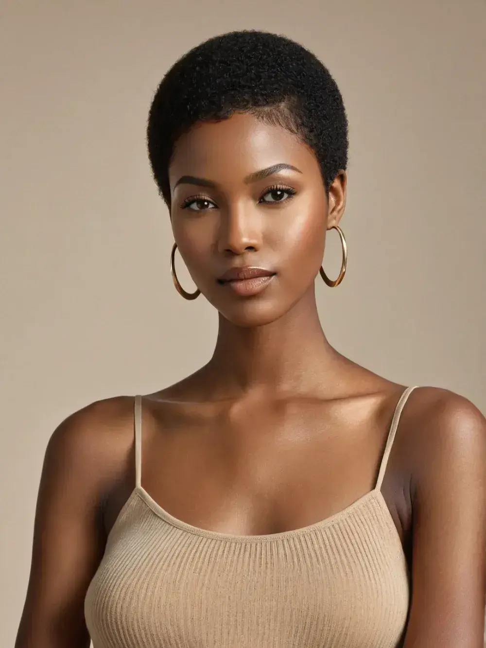 Kort natural afro TWA
