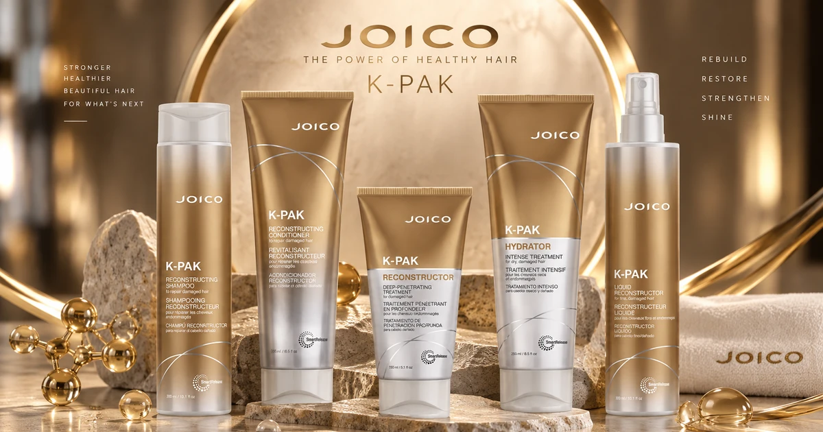 Joico K-PAK redningsaksjonen for skadet hår - produktlinje med shampoo, conditioner og behandlinger