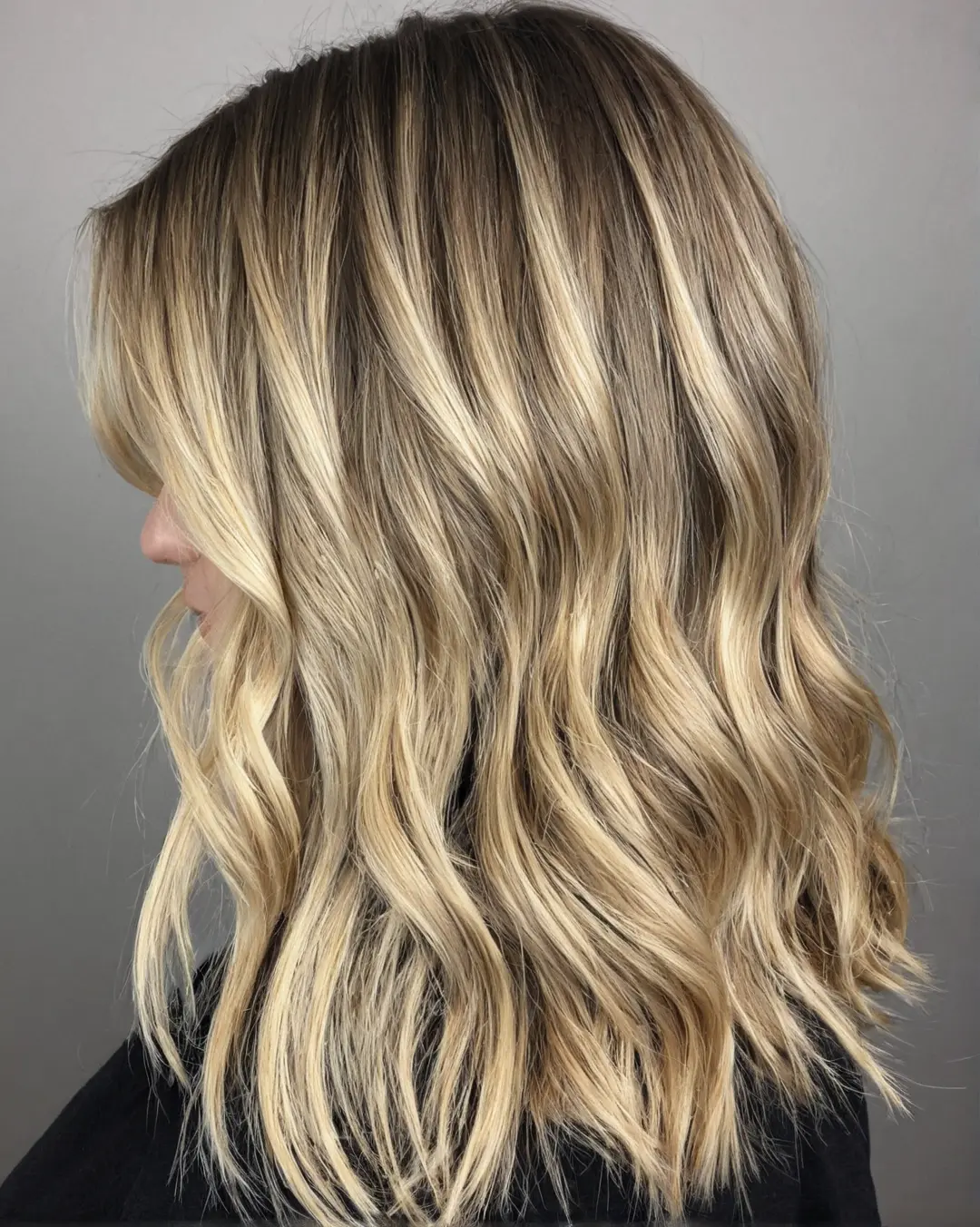 Balayage halvlangt