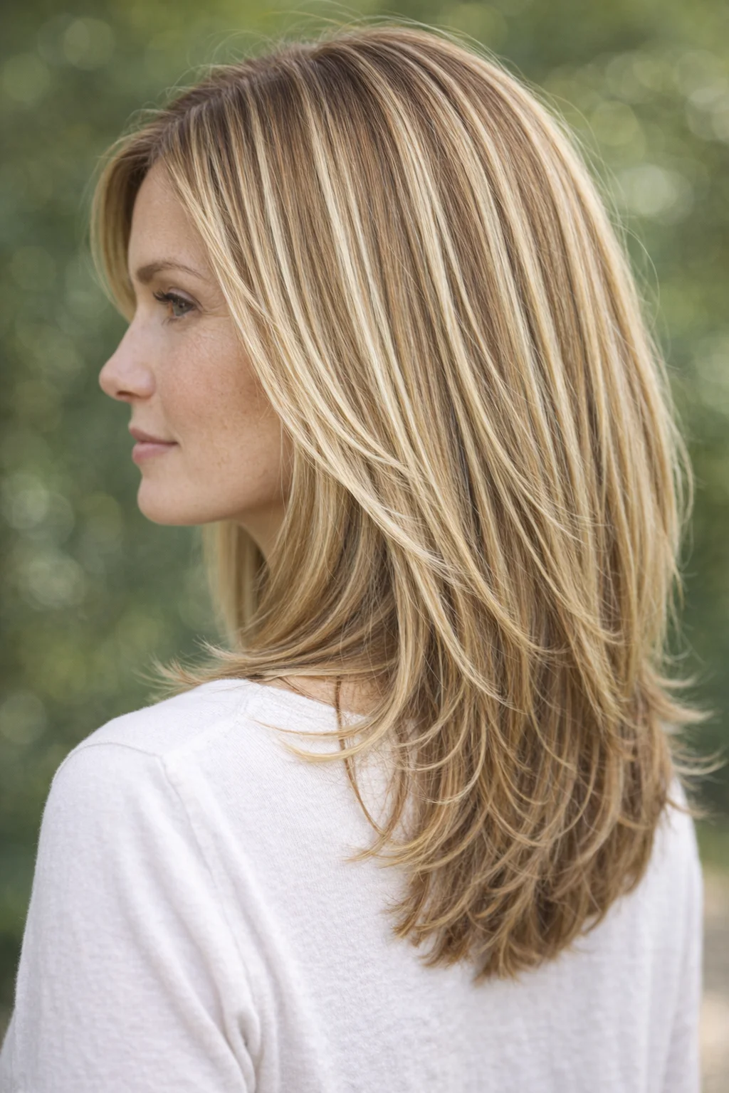 Foliestriper layers lysebrun