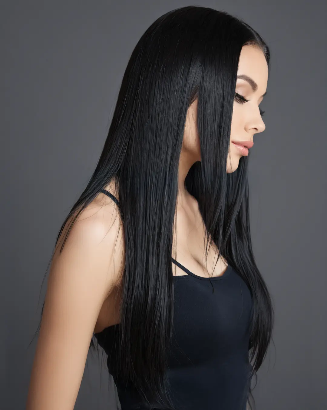 Blondt langt hår med extensions og myke bølger, midtskill og naturlig glans.