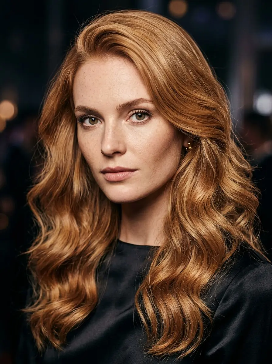 Kobber waves med gylne highlights