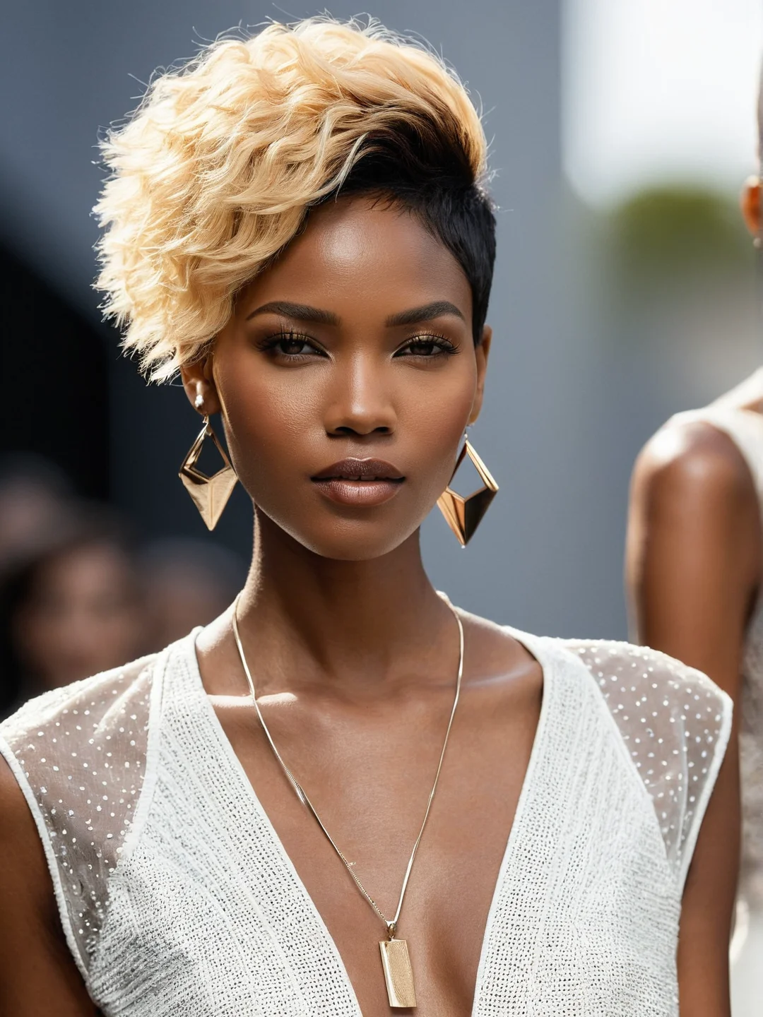 Kort blond pixie med undercut