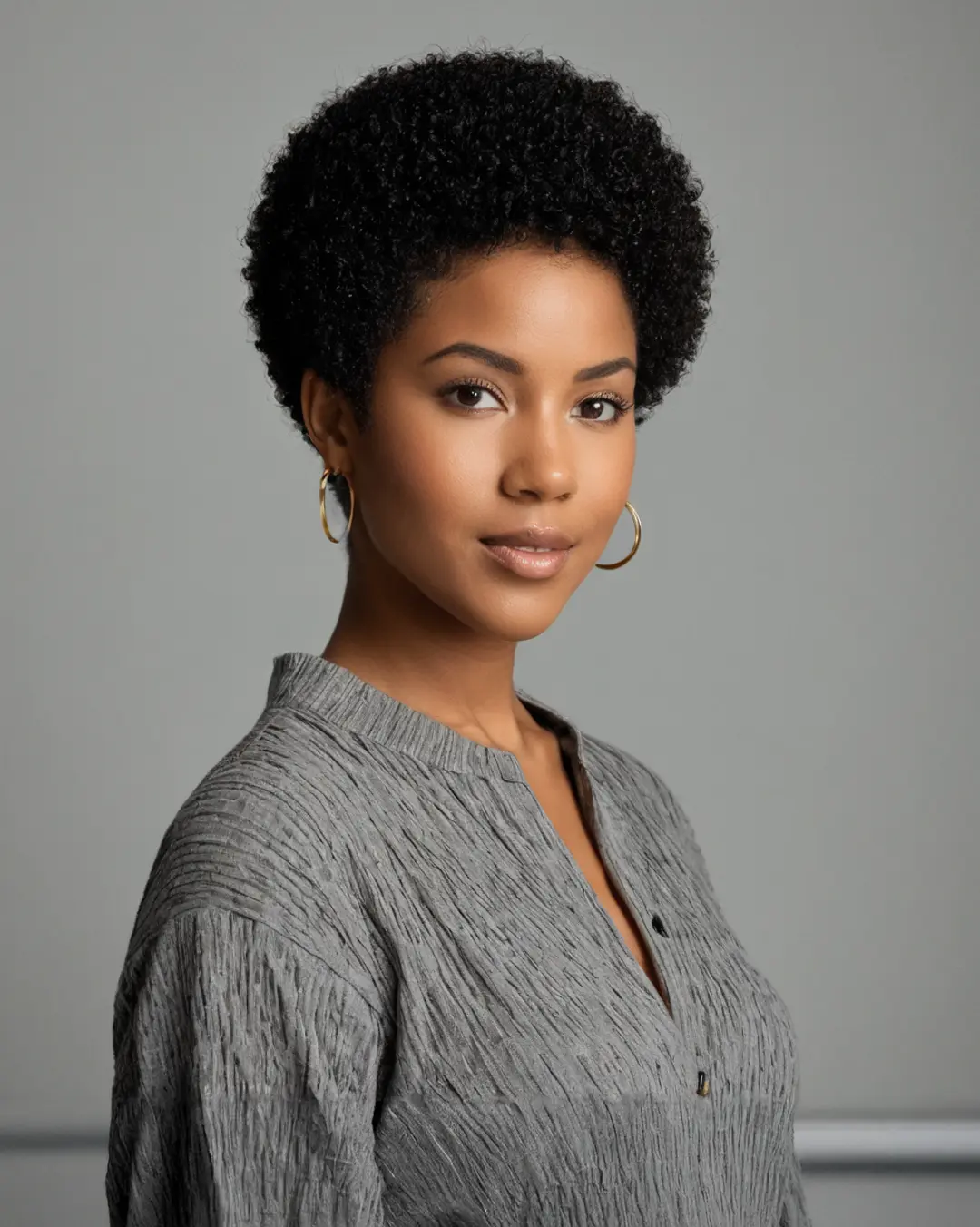 Kort natural afro TWA