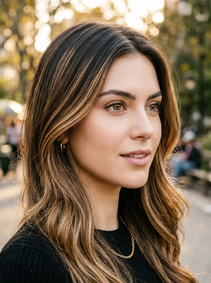 Lang balayage med bølger