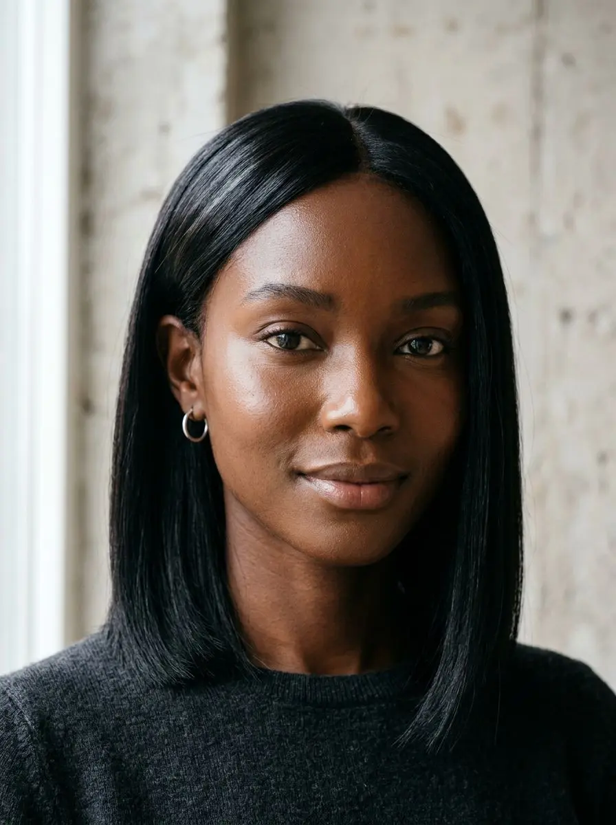 Sleek blunt lob med midtskill