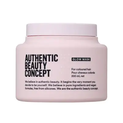 Authentic Beauty Concept Glow Mask - intensiv pleie for farget hår i rosa beholder